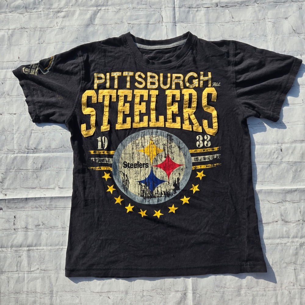 Vintage Y2K Pittsburgh Steelers Distressed Skater Grunge Graphic T-Shirt L
